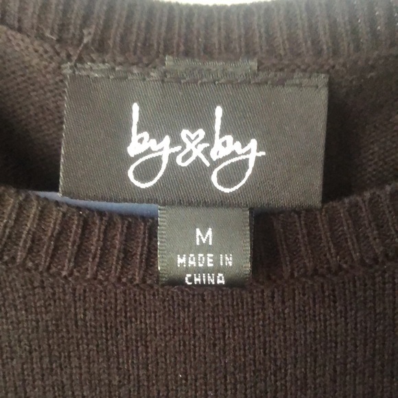 By & By Womens‎ Size Medium Black laced Longsleeve knit bodycon dress- NWT - Picture 3 of 7